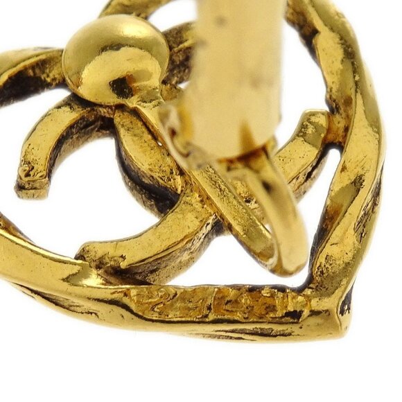 Chanel Gold Heart Earrings Clip-On - Picture 4 of 4